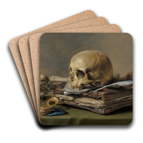 Vanitas Still Life by Pieter Claesz Art Drink Coaster set