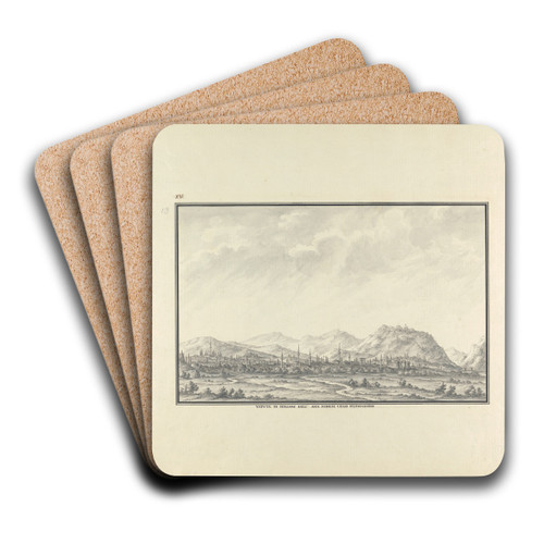 View of the Modern City of Pergamon by Giovanni Battista Borra Art Drink Coaster set
