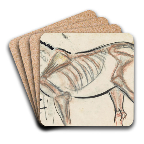 Blad met schets van een paard by Leo Gestel Art Drink Coaster set
