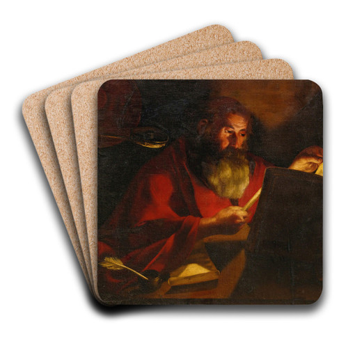 SAINT JEROME by Follower of Gerrit van Honthorst Art Drink Coaster set