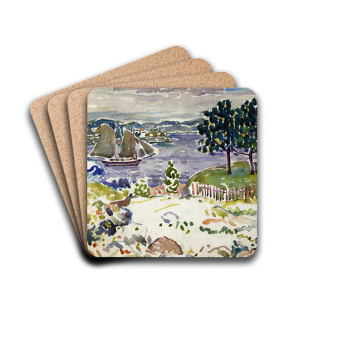 Inlet with Sailboat, Maine by Maurice Prendergast Drink Coasters - set of 4