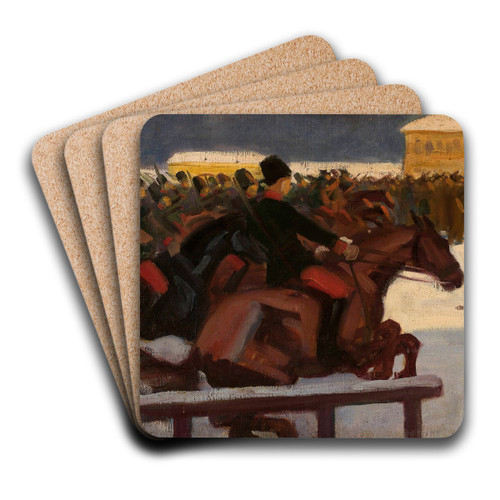 Street demonstration in 1905 by Wadysaw Skoczylas Art Drink Coaster set