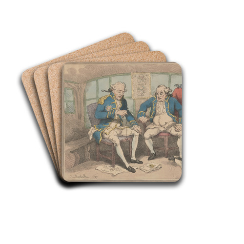 Commanders engaged at sea by Thomas Rowlandson Drink Coasters - set of 4