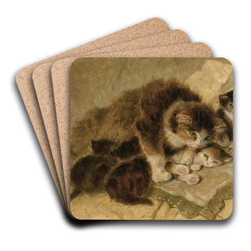 Mother's Pride by Henritte Ronner-Knip Art Drink Coaster set Mother's Pride by Henritte Ronner-Knip Art Drink Coaster set