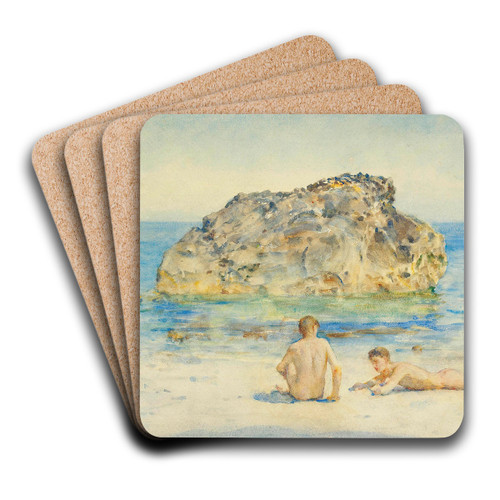 The Sunbathers by Henry Scott Tuke Art Drink Coaster set