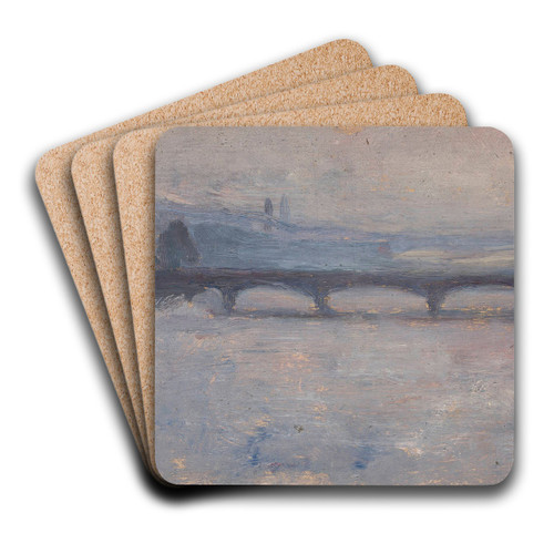 Bridge on the Seine by Tadeusz Makowski Art Drink Coaster set Bridge on the Seine by Tadeusz Makowski Art Drink Coaster set