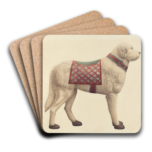 Carousel Dog by Robert Pohle Art Drink Coaster set