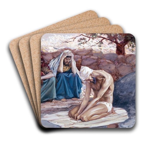 Job and His Three Friends by James Tissot Art Drink Coaster set Job and His Three Friends by James Tissot Art Drink Coaster set