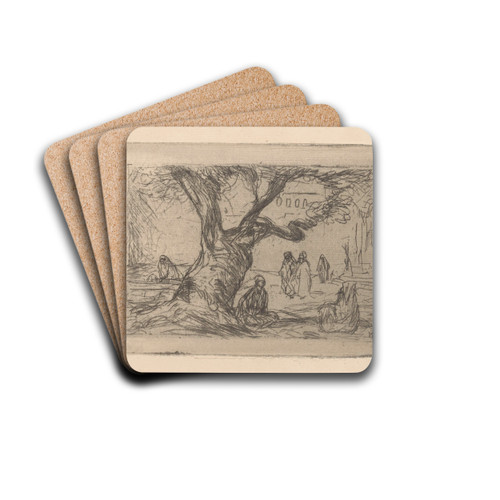 Figuren onder een boom by Marius Bauer Drink Coasters - set of 4
