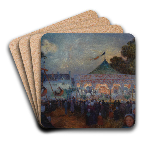 Le Mange de nuit et fte foraine by Ferdinand du Puigaudeau Art Drink Coaster set