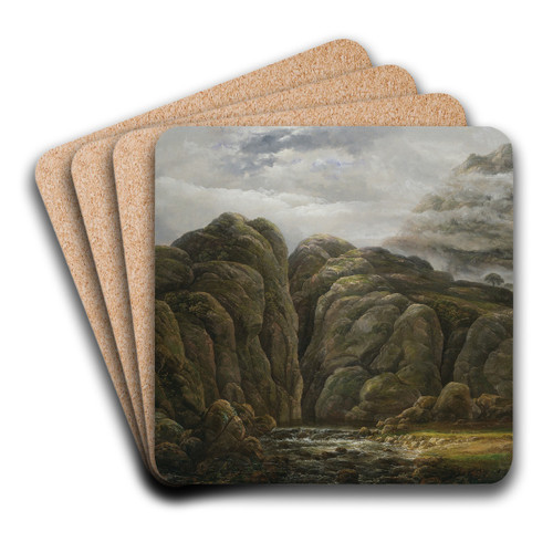 Norwegian Mountain Landscape by Johan Christian Dahl Art Drink Coaster set