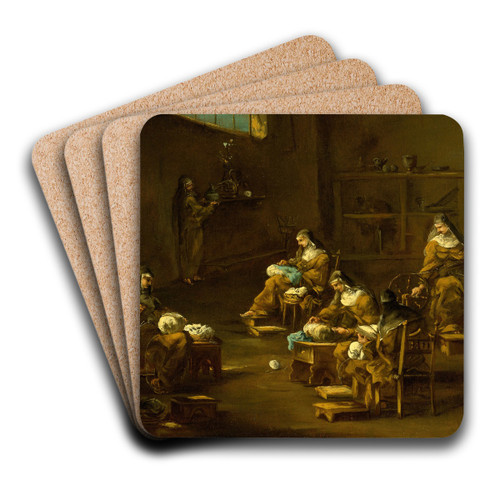 Nuns at Work by Alessandro Magnasco Art Drink Coaster set