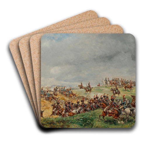 Napolon donne l'ordre d'assaut  Ina le 14 octobre 1806 by Paul Emile Lon Perboyre Art Drink Coaster set