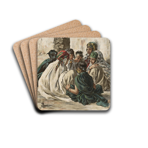 Jeux de Fillettes  Laghouat by tienne Dinet Drink Coasters - set of 4