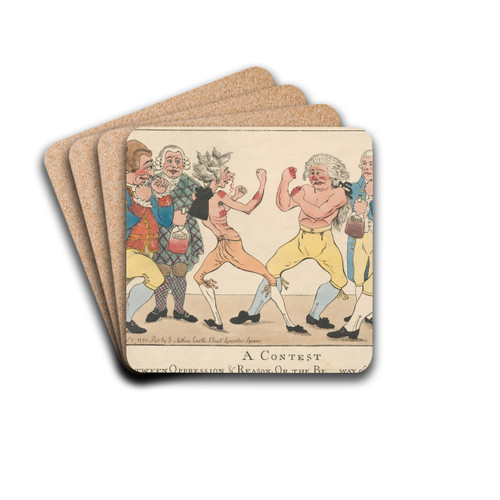 A Contest between Oppression and Reason, On the Best Way of Settleing Debates by William O'Keefe Drink Coasters - set of 4 A Contest between Oppression and Reason, On the Best Way of Settleing Debates by William O'Keefe Drink Coasters - set of 4