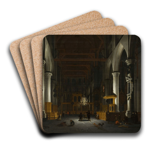 Church interior by candlelight by Danil de Blieck Art Drink Coaster set