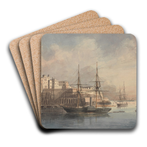 View of Malta by Charles Dyce Art Drink Coaster set
