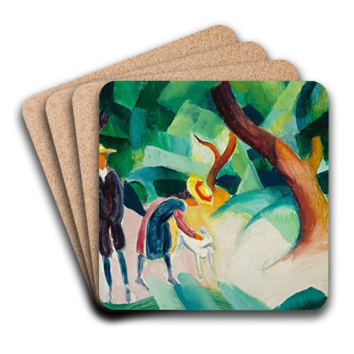Children with a Goat by August Macke Art Drink Coaster set
