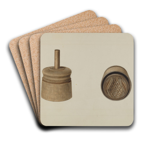 Pa. German Butter Mold by Clyde L. Cheney Art Drink Coaster set Pa. German Butter Mold by Clyde L. Cheney Art Drink Coaster set