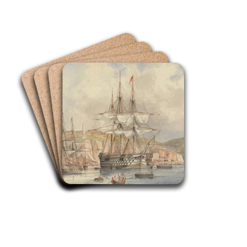 View of Malta by Charles Dyce Drink Coasters - set of 4