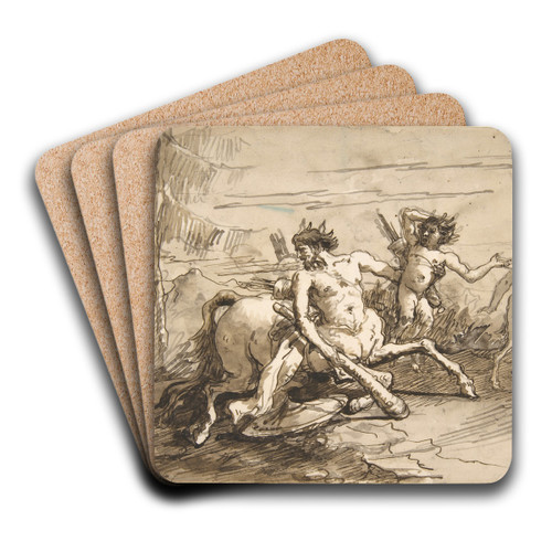 Centaur with a Club, and Two Satyrs by Giovanni Domenico Tiepolo Art Drink Coaster set