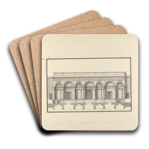 Reconstruction of the Proscenium of the Theater at Hierapolis by Giovanni Battista Borra Art Drink Coaster set Reconstruction of the Proscenium of the Theater at Hierapolis by Giovanni Battista Borra Art Drink Coaster set