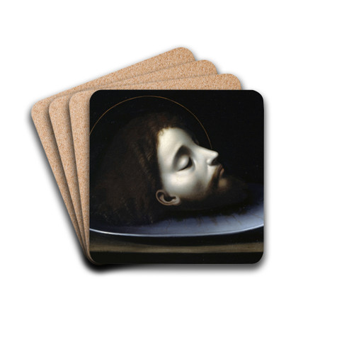 The Head of Saint John the Baptist by Andrea Solario (After) Drink Coasters - set of 4