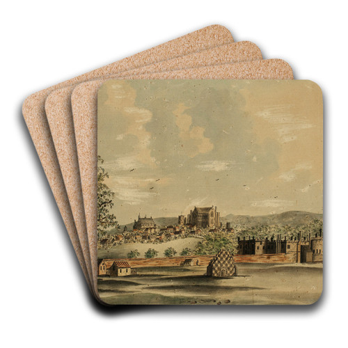 St. Jamess with the Village of Charing as It Appeared in ye Reign of Henry VIII by Augustus Charles Pugin Art Drink Coaster set