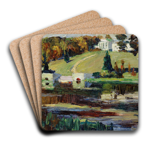 Sketch for Akhtyrka - Fall by Wassily Kandinsky Art Drink Coaster set