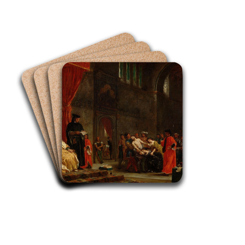Les Deux Foscari by Eugne Delacroix Drink Coasters - set of 4 Les Deux Foscari by Eugne Delacroix Drink Coasters - set of 4