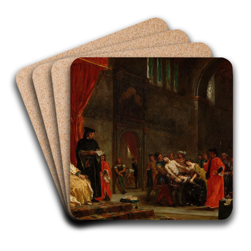 Les Deux Foscari by Eugne Delacroix Art Drink Coaster set