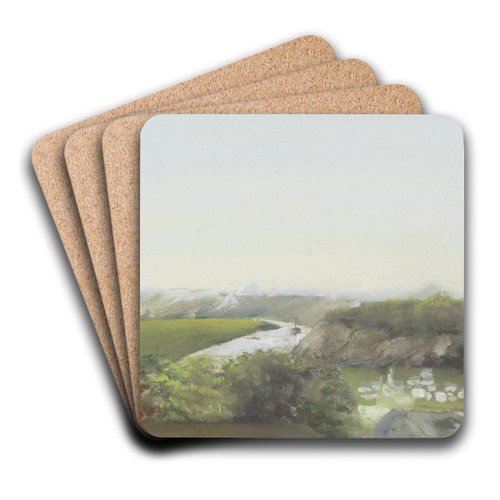 Berglandschap met een rivier by Jan Veth Art Drink Coaster set