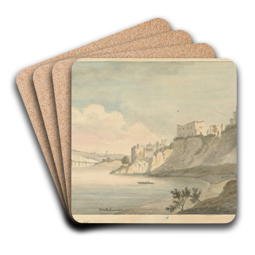 Chepstow Castle by Edward Francis Burney Art Drink Coaster set Chepstow Castle by Edward Francis Burney Art Drink Coaster set