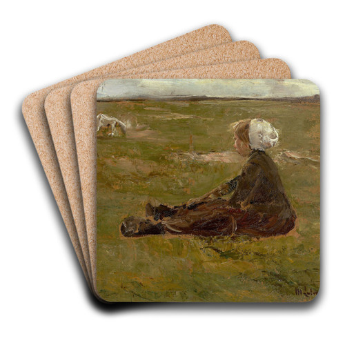 Ziegenhirtin by Max Liebermann Art Drink Coaster set