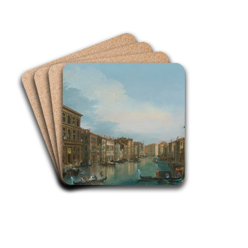 View Of The Grand Canal From The Palazzo Grimani by Giuseppe Bernardino Bison Drink Coasters - set of 4
