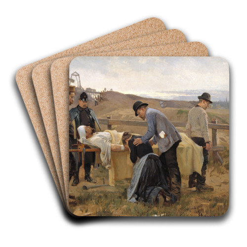 A Wounded Workman by Erik Henningsen Art Drink Coaster set