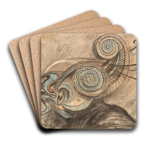 Mask by Wladyslaw Theodore Benda Art Drink Coaster set