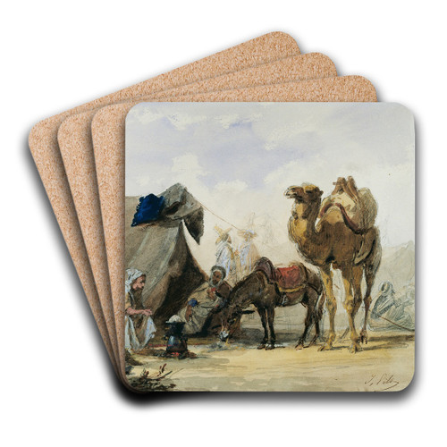 An Arab Encampment by Isidore Pils Art Drink Coaster set An Arab Encampment by Isidore Pils Art Drink Coaster set