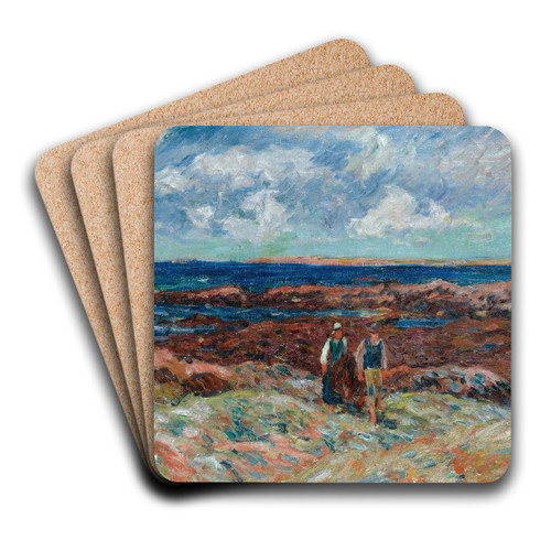 La Pointe De Beg Er Morz by Henry Moret Art Drink Coaster set La Pointe De Beg Er Morz by Henry Moret Art Drink Coaster set