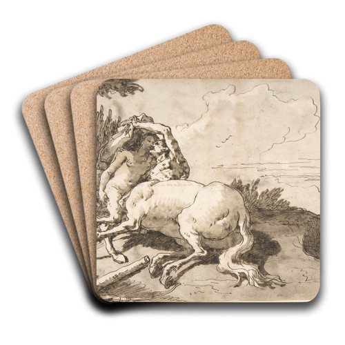 Centaur Embracing a Satyress by Giovanni Domenico Tiepolo Art Drink Coaster set