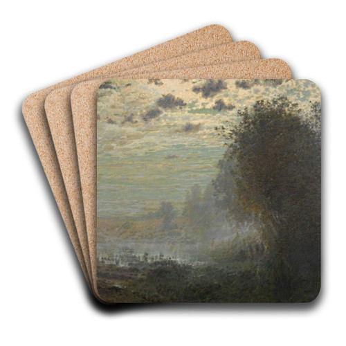 Landscape by Moonlight by Adrien-Joseph Heymans Art Drink Coaster set