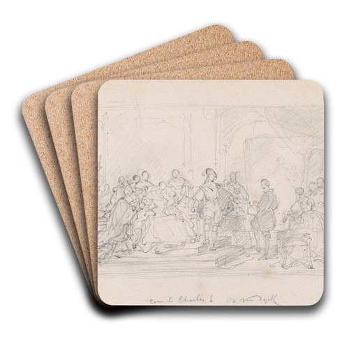 Anthony van Dyck at the Court of Charles I by Nicaise De Keyser Art Drink Coaster set