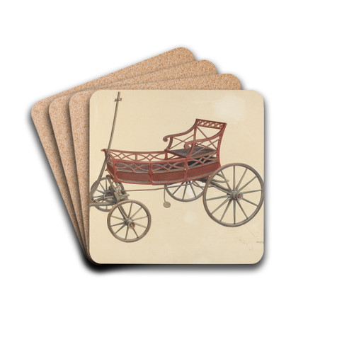 Zoar Invalid Wagon by Fritz Boehmer Drink Coasters - set of 4