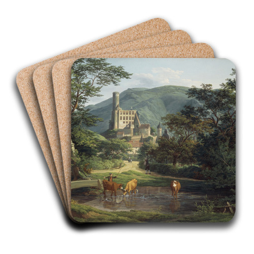 Ansicht der Burg Eppstein im Taunus by Anton Radl Art Drink Coaster set