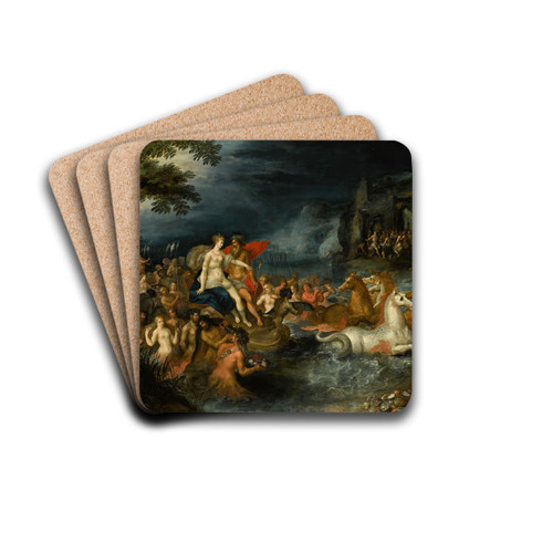 Neptune and Amphitrite by Frans Francken the Younger Drink Coasters - set of 4