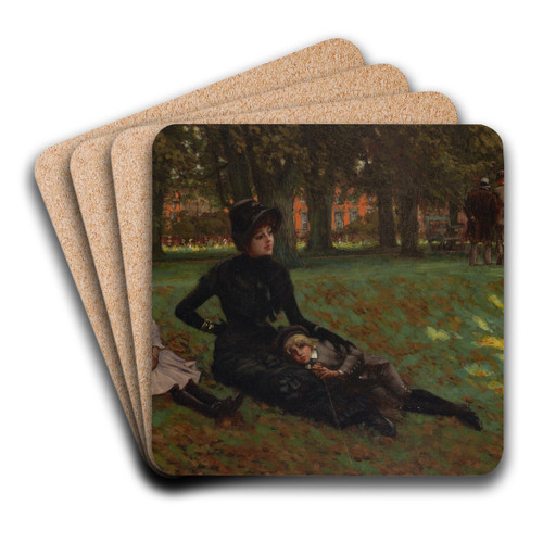 Hampton Court by James Tissot Art Drink Coaster set