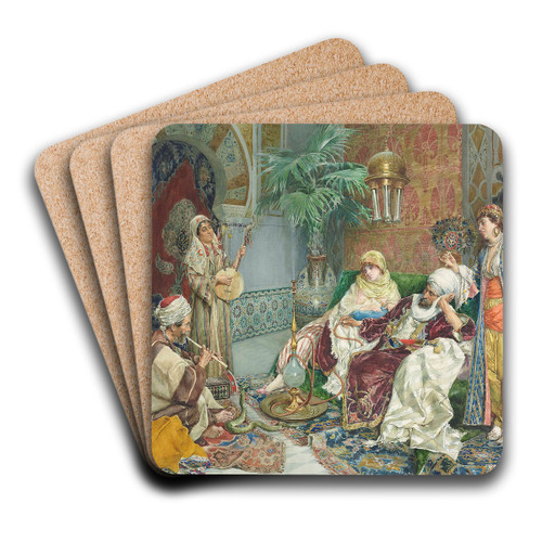 The snake charmer by Ettore Simonetti Art Drink Coaster set