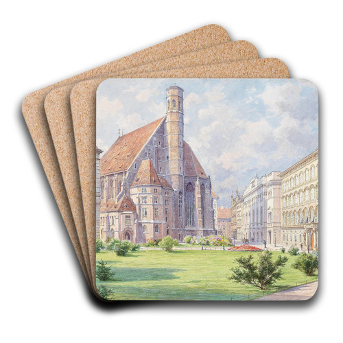 Minoritenkirche in Vienna by Ludwig Hans Fischer Art Drink Coaster set