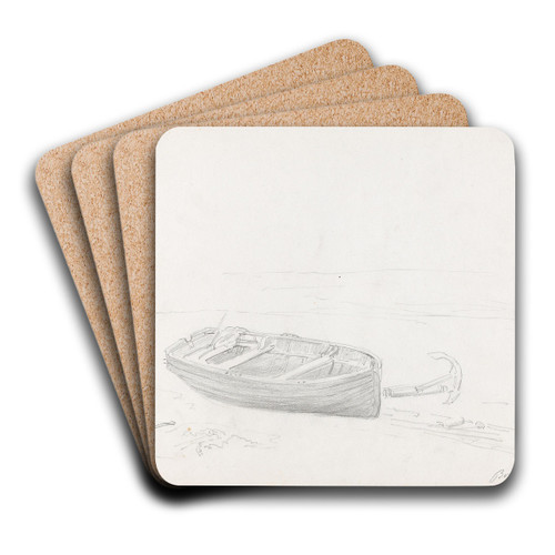 Bt p stranden, Borkum by Adolph Tidemand Art Drink Coaster set