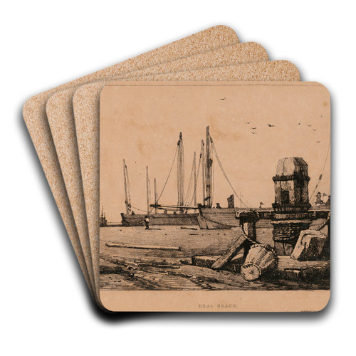 Deal Beach by Samuel Prout Art Drink Coaster set